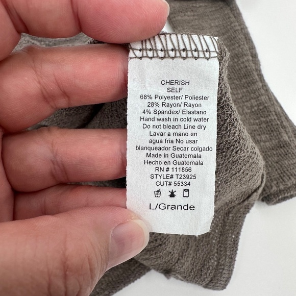 Cherish Top Women Large Brown Knit Long Sleeve Turtleneck Neutral Earthy - Picture 6 of 8